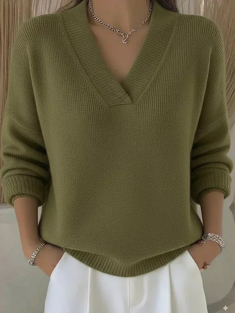 Violeta Jersey Holgado con Cuello de Pico