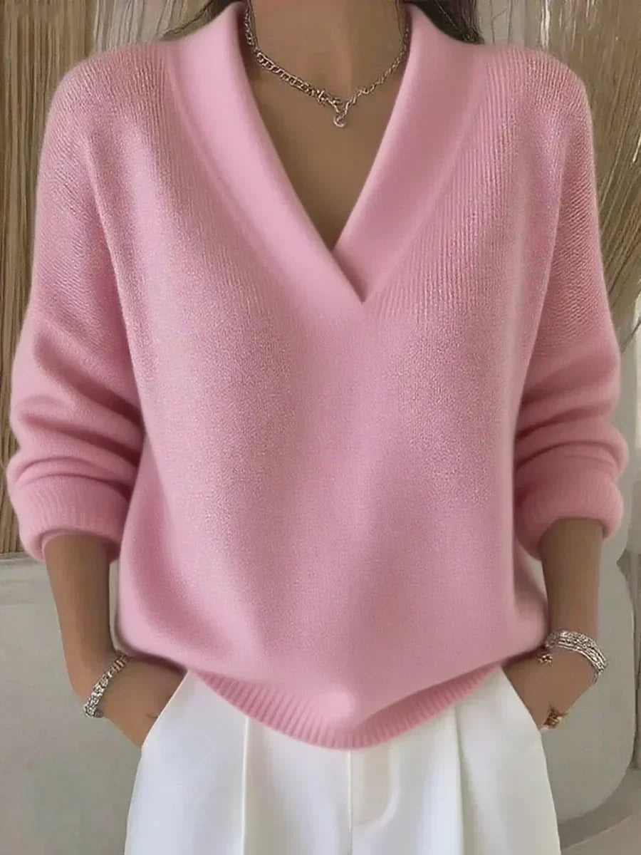 Violeta Jersey Holgado con Cuello de Pico