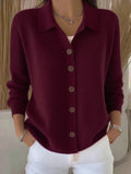 Josefina Chaqueta de Punto con Cuello y Botones