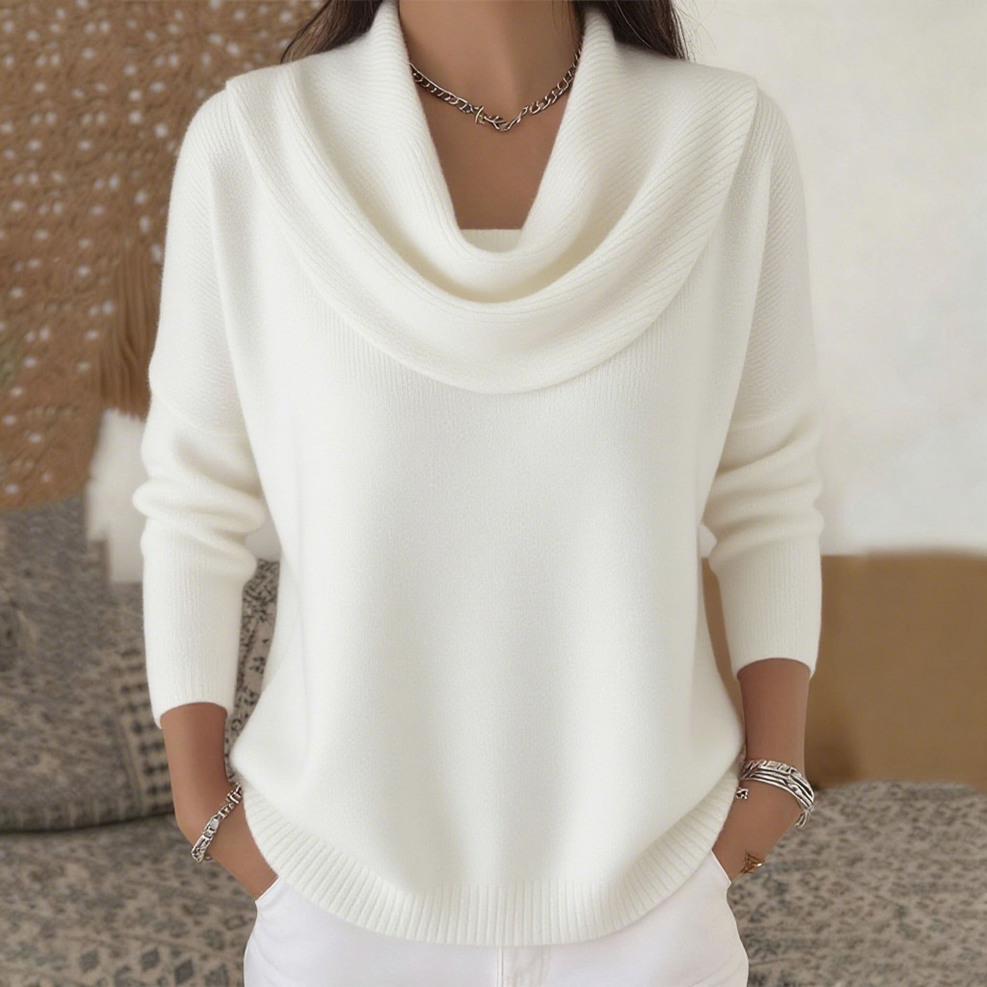 Bernarda jersey de cuello drapeado