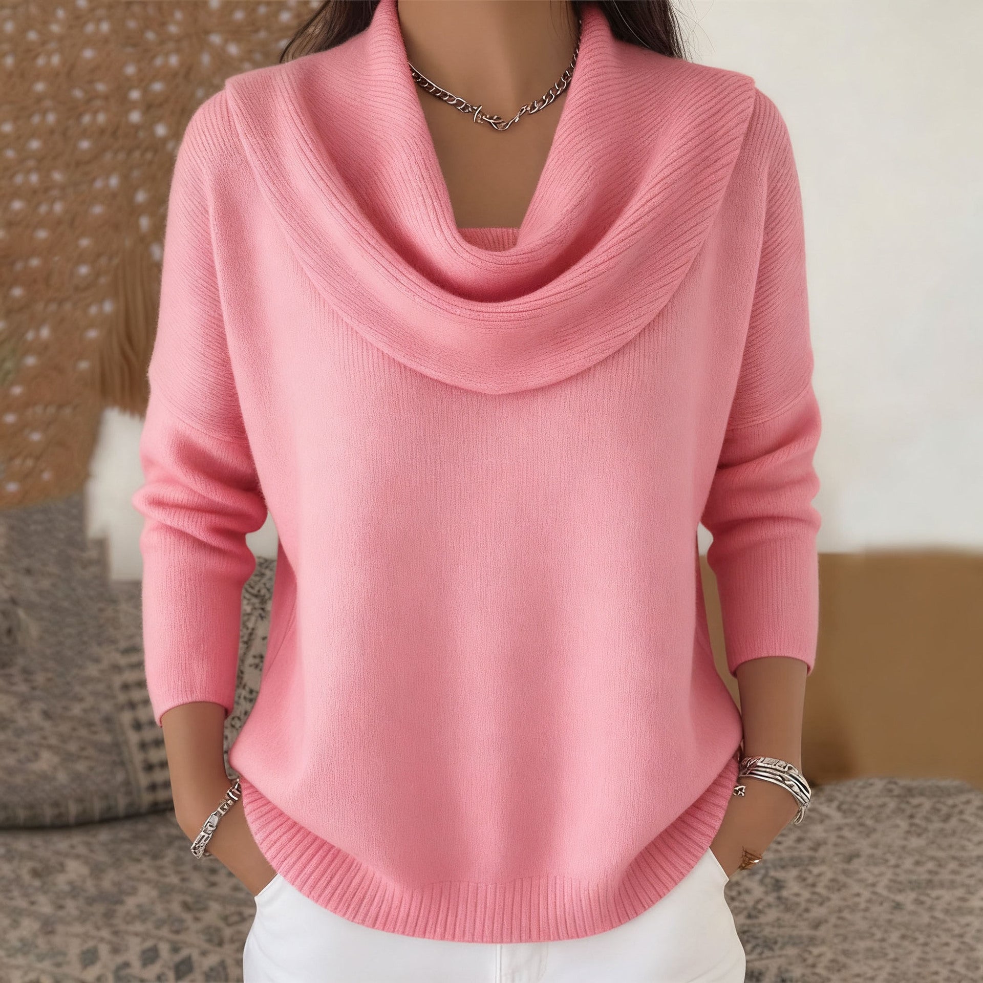 Bernarda jersey de cuello drapeado