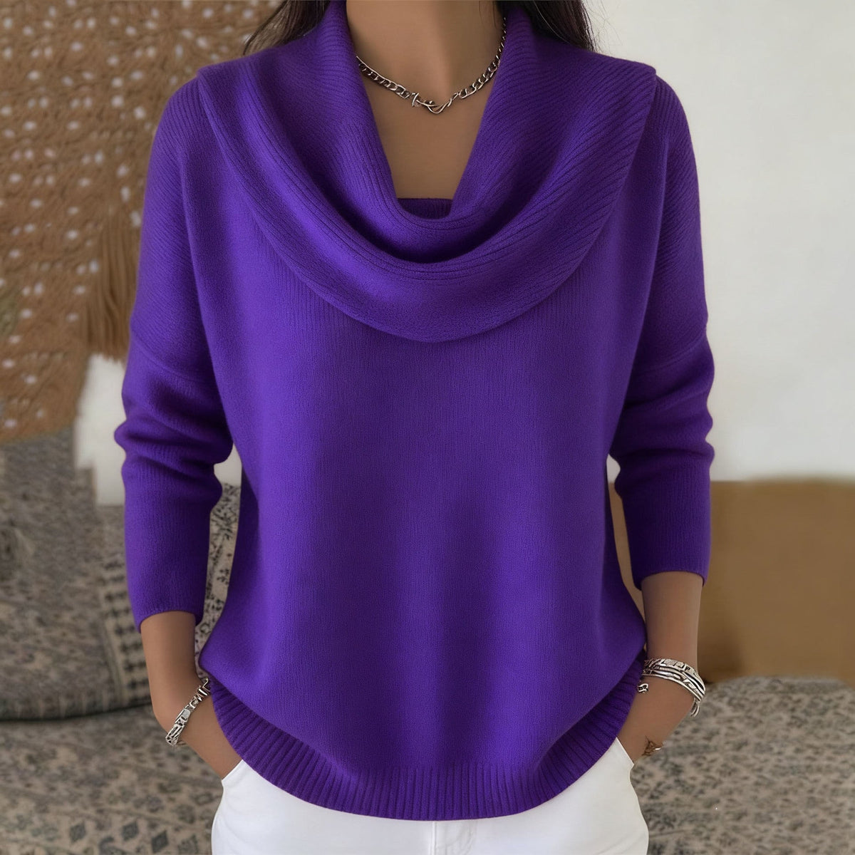 Bernarda jersey de cuello drapeado