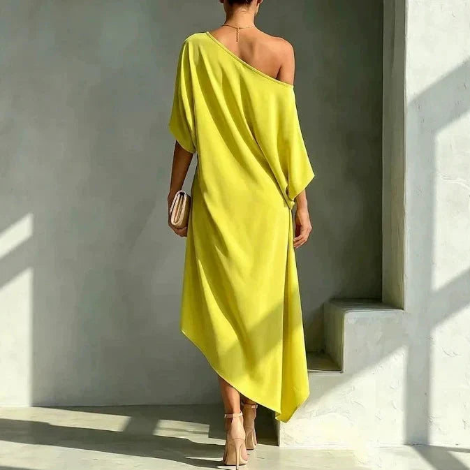 Belén Vestido Elegante de Diseño Asimétrico