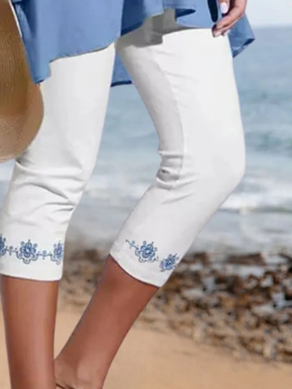 Leggings casual cropped de flores — foto 3