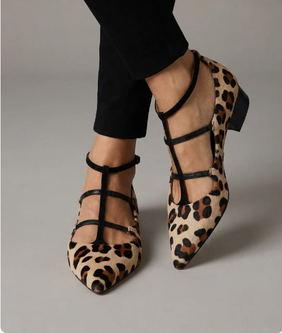 Bridget Zapatos de Tacón con Correa de Leopardo