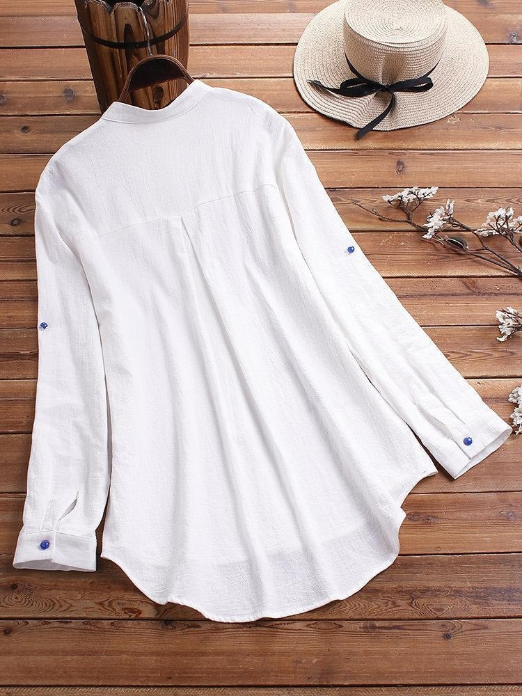 Camisa de gatos con cuello camisero y manga larga — foto 6