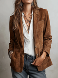Alondra Blazer Marrón de Estilo Vintage
