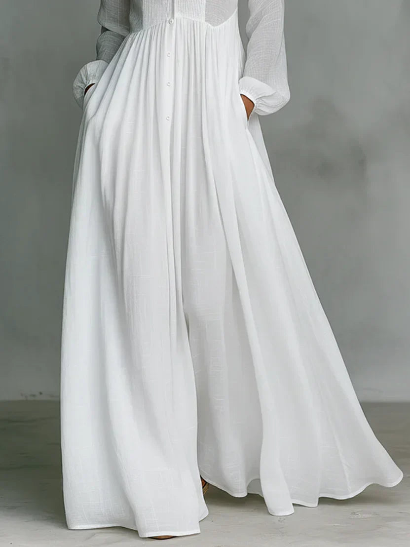 Alma Vestido Maxi Atemporal con Cuello Elegante