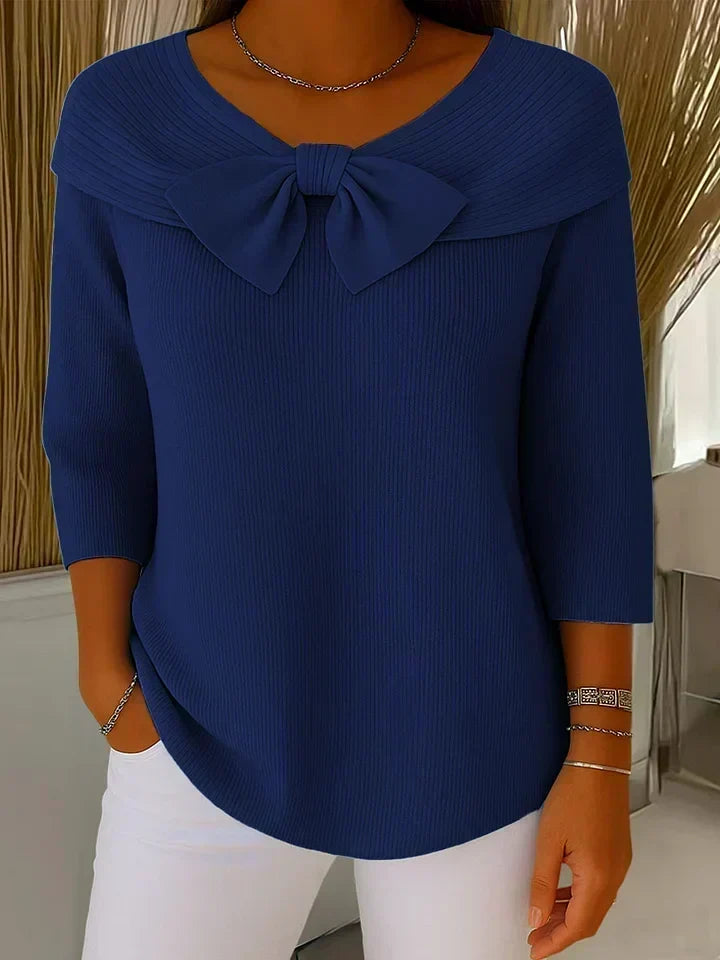 Trinidad Jersey con Lazo y Cuello Redondo