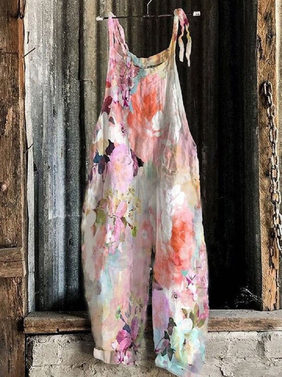 Mono casual de flores sin mangas