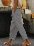 Pantalón casual holgado de rayas con bolsillos · Sira