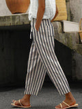 Pantalón holgado de rayas con cintura elástica