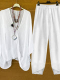 Conjunto transpirable de dos piezas holgado con manga larga