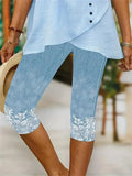 Pantalón casual de flores de encaje