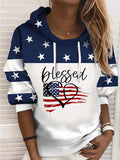 Sudadera estampada con capucha y manga larga