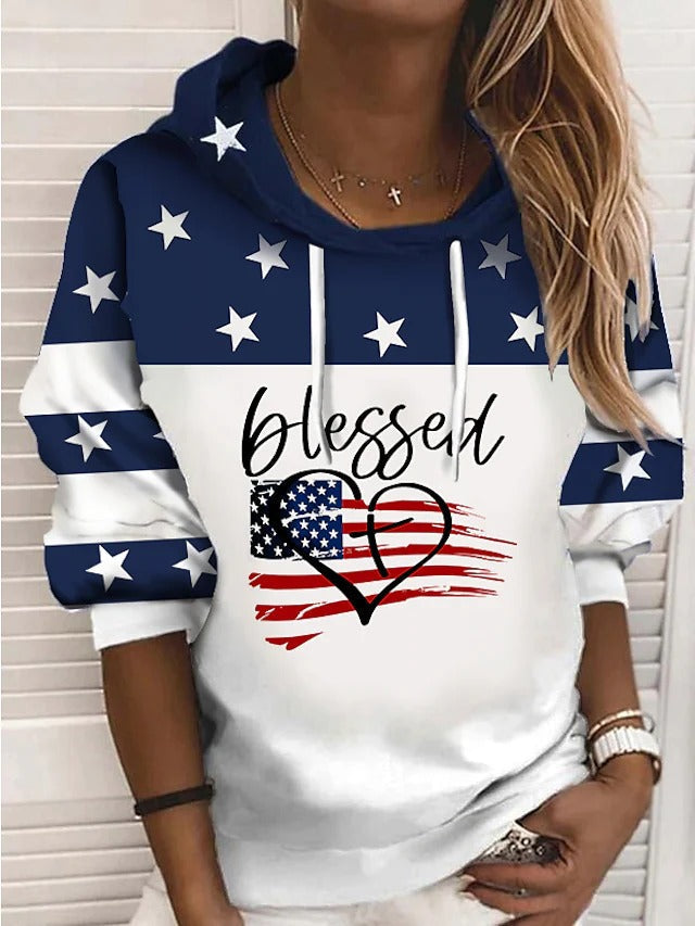 Sudadera estampada con capucha y manga larga