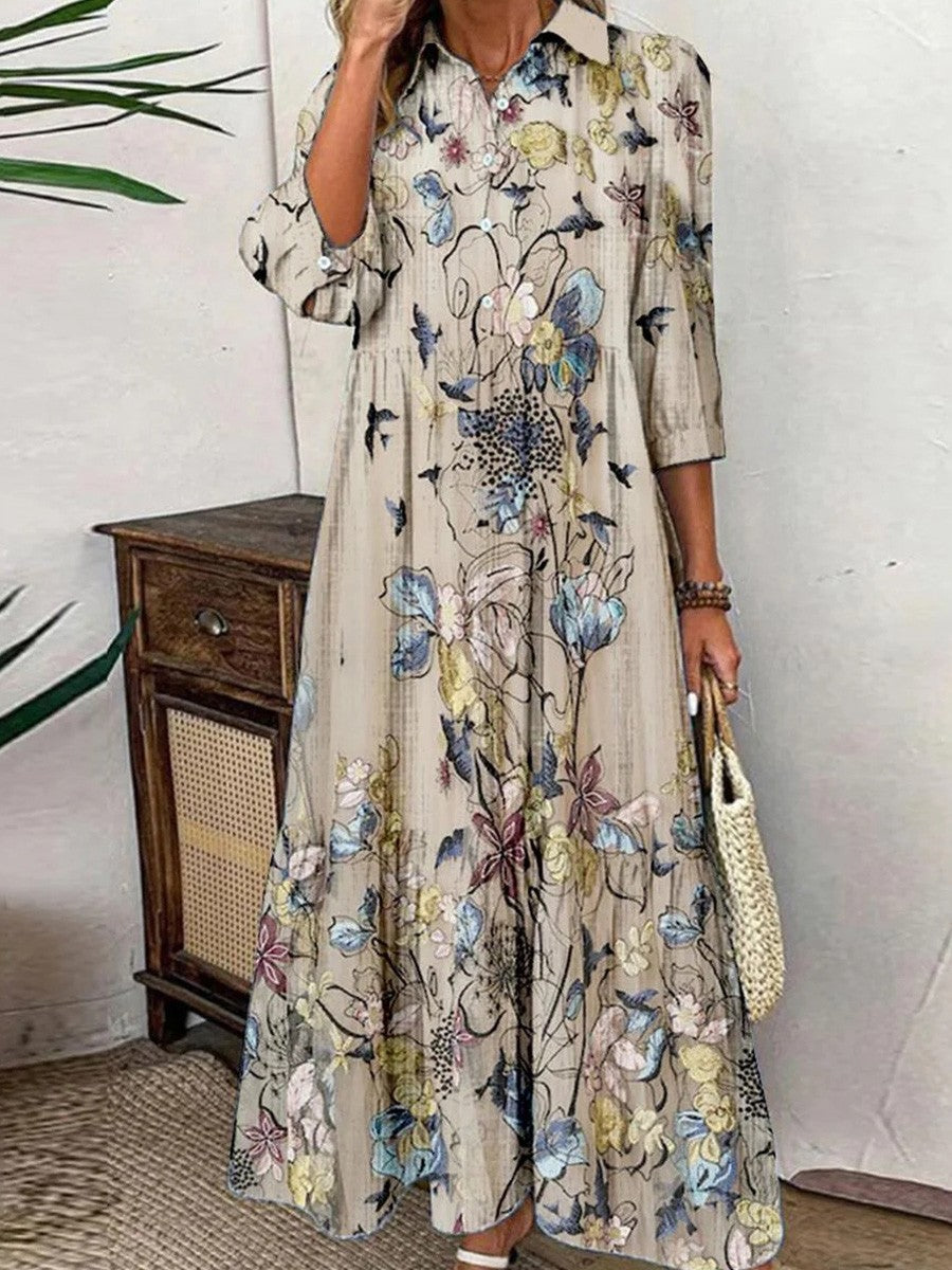 Vestido largo beige