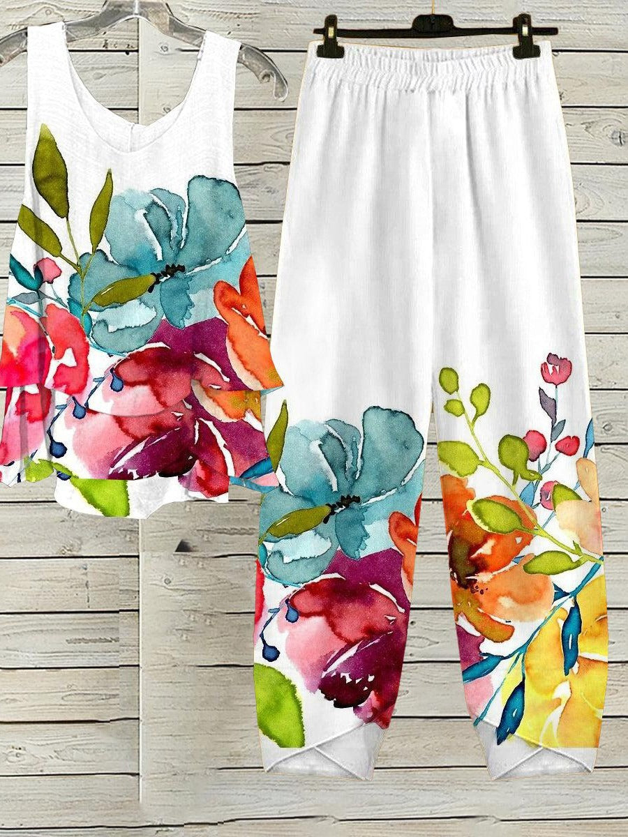 Conjunto de dos piezas efecto acuarela