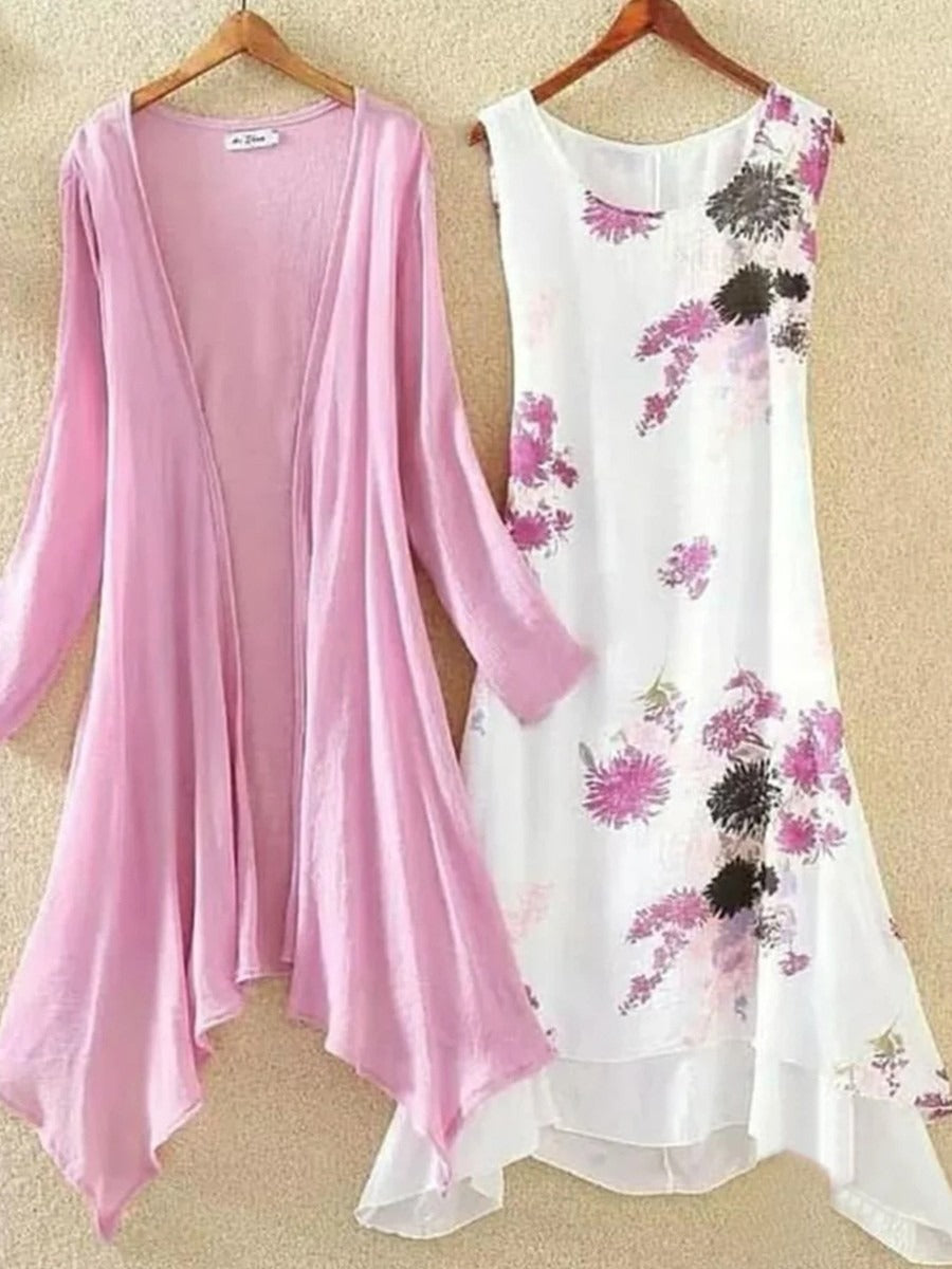 Conjunto midi de dos piezas de flores