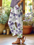 Pantalón vintage de mariposas con bolsillos