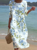 Vestido midi con cuello redondo