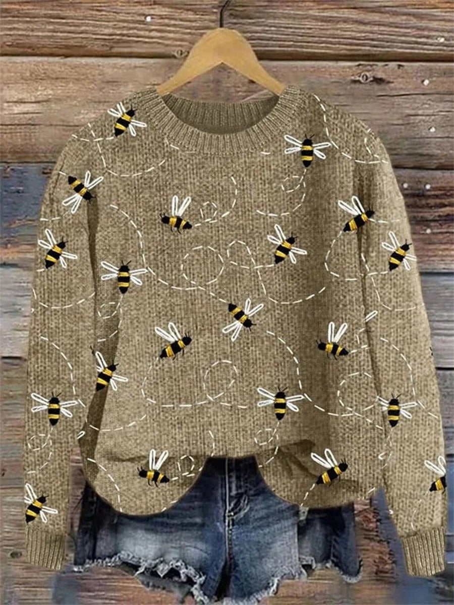 Jersey moderno de abejas con cuello redondo y manga larga — foto 3