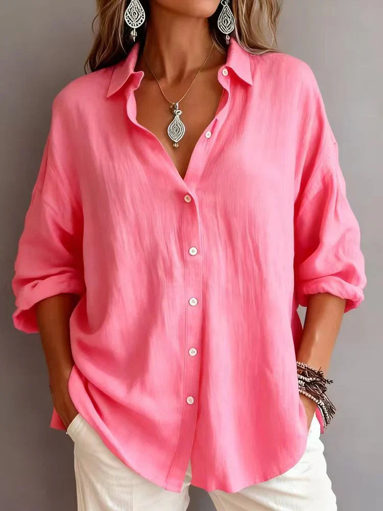 Camisa lisa de algodón con manga larga — foto 5