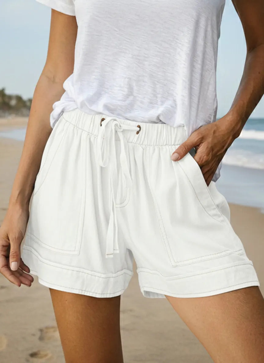 Shorts lisos vaqueros con bolsillos — foto 4