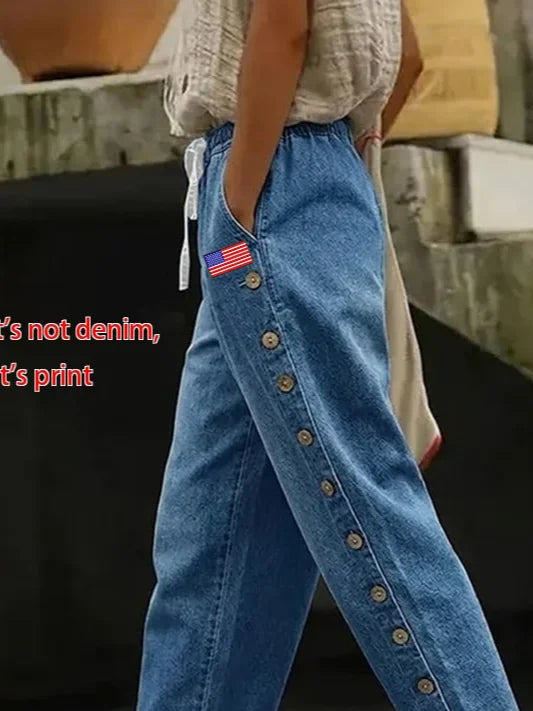 Pantalón casual holgado estampado vaquero — foto 2