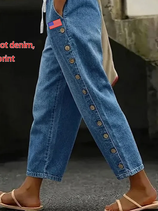 Pantalón casual holgado estampado vaquero — foto 3