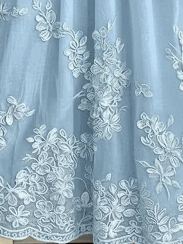 Vestido largo de línea A de flores con cuello redondo y bolsillos — foto 2