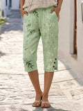 Pantalón casual capri botánico verde claro