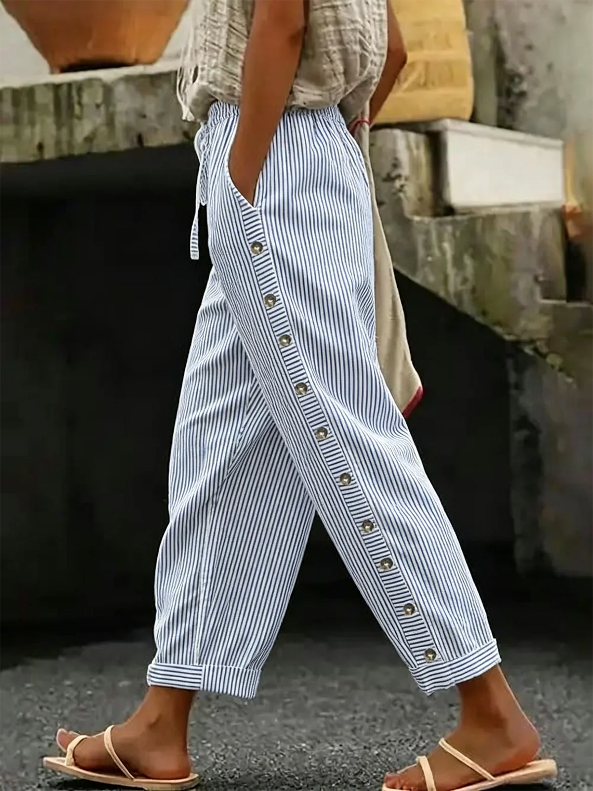 Pantalón vintage de rayas