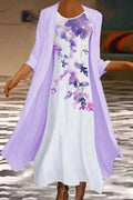 Vestido casual de flores con cuello redondo · Vega