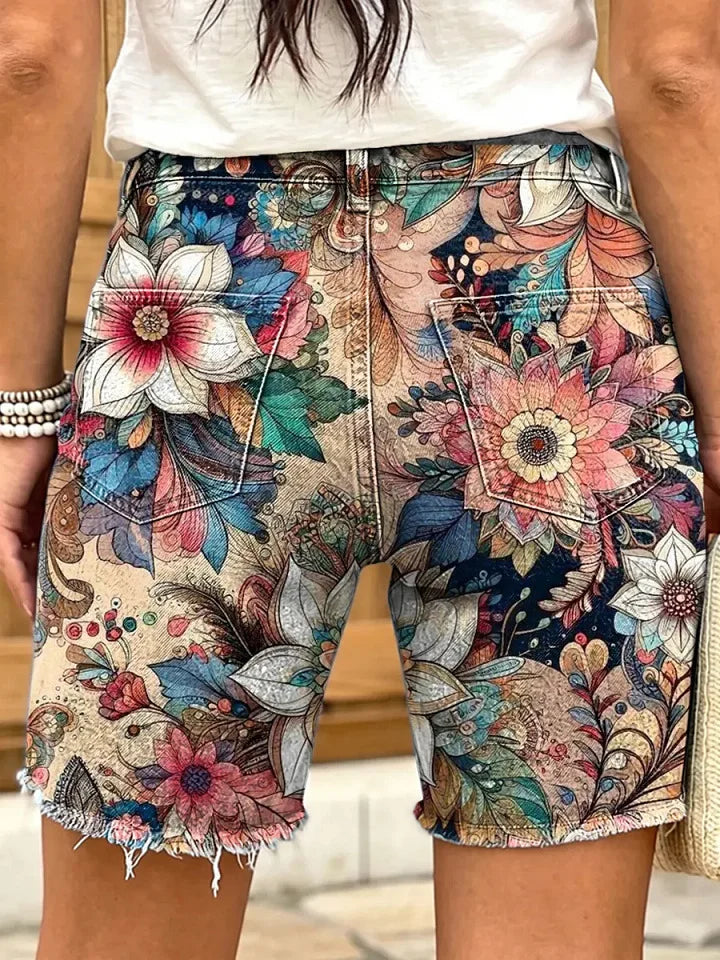 Shorts casual de flores vaqueros — foto 2