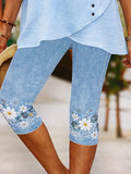 Pantalón casual capri de flores