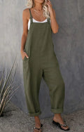 Pantalón cargo liso de lino