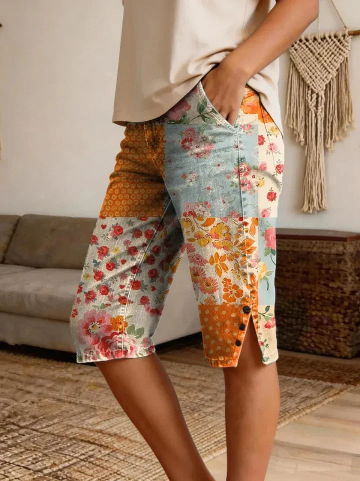 Shorts casual de patchwork vaqueros — foto 5