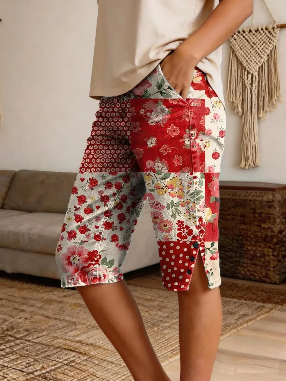 Shorts casual de patchwork vaqueros — foto 7
