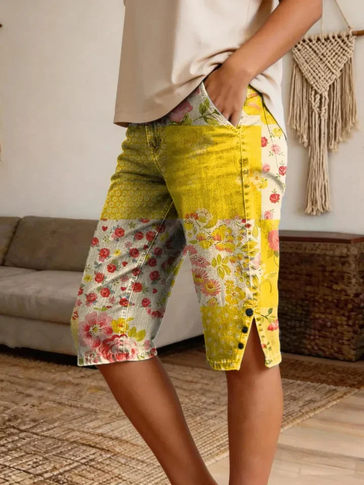 Shorts casual de patchwork vaqueros — foto 8