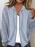 Sudadera con capucha casual de rayas azul