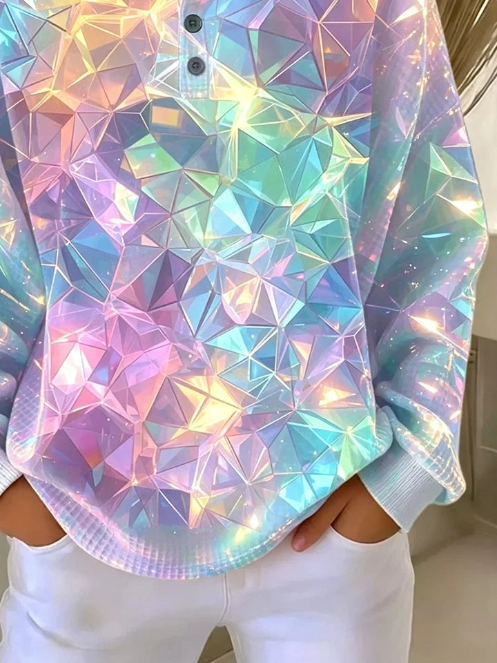 Sudadera casual abstracta con cuello redondo y manga larga — foto 2