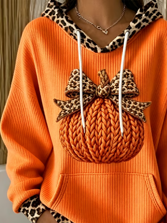 Sudadera con capucha casual de leopardo con manga larga — foto 3