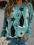 Sudadera de dibujos con cuello redondo