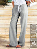 Pantalón casual de rayas con bolsillos