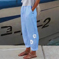 Pantalón ligero holgado azul con bolsillos