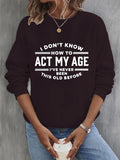 Sudadera casual con letras con cuello redondo