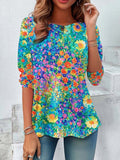 Blusa de flores con manga larga