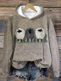 Sudadera con capucha bonita de ovejas de peluche