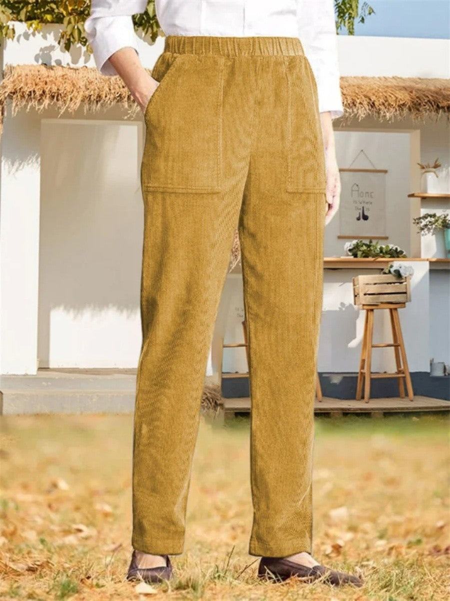 Pantalón casual de pierna recta liso · Uma — foto 3